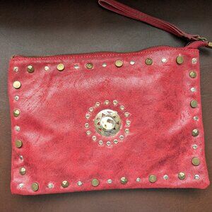 Red leather pouch